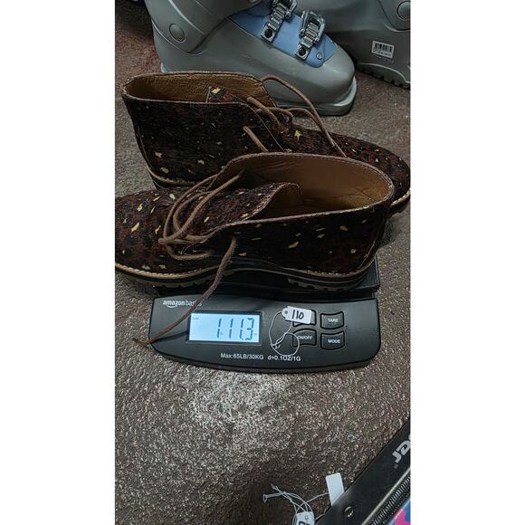 Madewell Boot Wren Painted Leopard Calf Hair Ankle Lace Up Women Size 6.5 MA484 - Picture 11 of 12